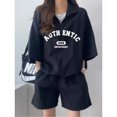 批发<b class='q'>韩版</b>时尚<b class='q'>运动服</b>套装女夏季新款宽松短袖短裤休闲两件套