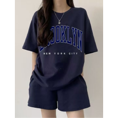 批发<b class='q'>韩版</b>时尚<b class='q'>运动服</b>套装女夏季新款宽松短袖短裤休闲两件套