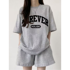 批发韩版时尚<b class='q'>运动</b>服套装女夏季<b class='q'>新款</b>宽松短袖短裤休闲两件套