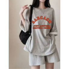 批发韩版时尚<b class='q'>运动</b>服套装女夏季<b class='q'>新款</b>宽松短袖短裤休闲两件套