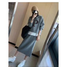 批发显瘦洋气减龄套装裙女连帽<b class='q'>卫衣</b>半身裙两件套胖mm