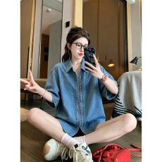 批发【实拍 原版纯棉牛仔】特大码300斤高级感烫钻牛仔宽松外套女