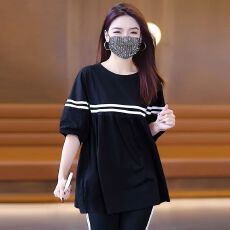 批发<b class='q'>时尚</b>套装女夏新款韩版宽松大码显瘦遮肚洋气<b class='q'>运动服</b>两件套