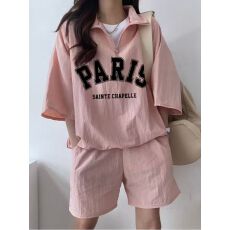 批发休闲运动服套装女夏季2026新款短袖短裤校园风可爱少女跑步两件