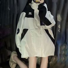 批发原版面料小红书图冲锋衣外套女春秋季宽松夹克棒球服