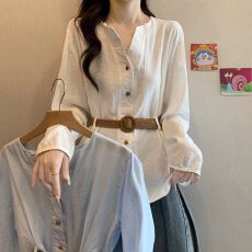 批发【云朵邹】女装法式气质百搭<b class='q'>长袖</b><b class='q'>衬衫</b>女2026新款秋季洋气<b class='q'>衬衣</b>宽松