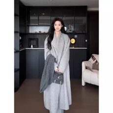 批发灰色毛呢子大衣女2026秋冬新款韩系高级感毛呢外套小个子