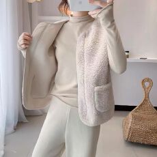 批发2026年秋季女士皮毛一体羊羔毛马甲外套女冬季外穿潮百搭短款坎肩