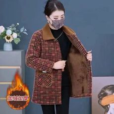 批发妈妈装冬季加绒保暖水貂绒上衣外套女<b class='q'>新款</b>中长加厚贵妃绒洋气大衣