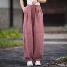 批发新中式棉麻裤子2026新款文艺百搭棉麻长裤松紧腰春秋款禅意<b class='q'>哈伦裤</b>