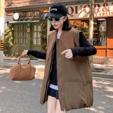 批发实拍网红马甲女2025秋冬季新款韩版小众ins羽绒棉服马夹棉衣外套
