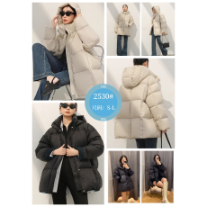 批发HYF2025年新款棉服女冬中长款韩版宽松面包服加厚棉衣洋气外套潮