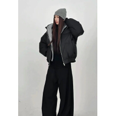 批发韩版卫衣连帽假两件棉服皮衣学生面包服撞色连帽羽绒棉服女外套