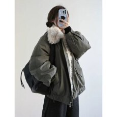 批发2026冬季<b class='q'>新款</b>工装风羊羔毛派克服羽绒棉衣女宽松保暖韩系棉袄外套