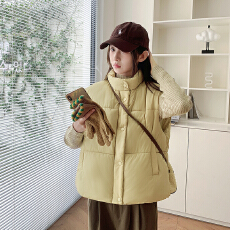 批发2025秋冬马甲女秋冬新韩版宽松羽绒棉服马夹背心坎肩短款外套