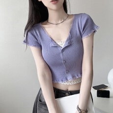 批发有货 <b class='q'>韩国</b>chic时尚蕾丝开衫薄款短款修身上衣