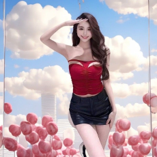 批发娇艳红色性感挂脖露肩吊带背心女带胸垫抹胸镂空褶皱显胸无袖上衣