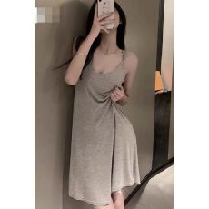 批发<b class='q'>夏季</b>舒适韩版家居睡裙女2025新款网红纯欲风<b class='q'>性感</b>交叉吊带<b class='q'>睡衣</b>薄款