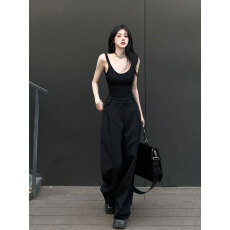 批发美式连体吊带小背心女夏外穿u型美背<b class='q'>文胸</b>一体内搭打底带胸垫上衣