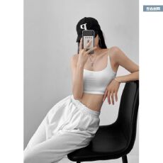 批发欧美春秋ins基础款细绳吊带<b class='q'>背心</b>刺绣<b class='q'>字母</b>性感内搭抹胸<b class='q'>露</b><b class='q'>脐</b>上衣女