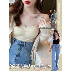 批发吊带带胸垫女白色抹胸上衣<b class='q'>夏季</b>纯棉背心一体内搭打底内衣免穿<b class='q'>文胸</b>