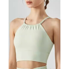 批发<b class='q'>夏季</b>运动性感挂脖背心女薄款带胸垫速干防震健身衣美背瑜伽服上衣