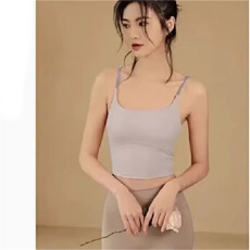 批发运动健身带胸垫瑜伽服<b class='q'>吊带</b><b class='q'>背心</b>女夏季新款修身短款<b class='q'>露</b><b class='q'>脐</b>休闲上衣潮