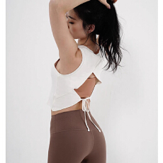 批发外穿瑜伽服工字背心女<b class='q'>夏季</b>健身休闲运动露背薄款无袖修身显瘦上衣