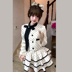 批发早秋女装千金风波点连衣裙子女秋2025新款法式气质<b class='q'>蓬蓬</b>公主套装裙