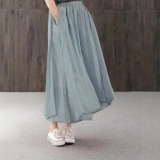 批发跨境亚马逊欧美大码女士纯色休闲百搭简约高腰宽松阔腿裤