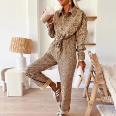 批发<b class='q'>欧美</b>跨境亚马逊大码女士休闲气质百搭优雅气质系带<b class='q'>连体裤</b>