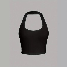 批发亚马逊<b class='q'>欧美</b><b class='q'>大码</b>夏季新品<b class='q'>女装</b>性感露背短款上衣露脐挂脖小背心