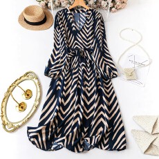 批发<b class='q'>欧美</b>气质斜纹连衣裙2026春秋季新款收腰大摆连衣裙女