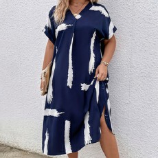 批发新款亚马逊外贸夏季大码连衣裙子女式大码服装