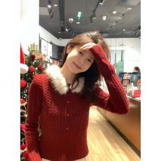 批发源头工厂<b class='q'>韩版</b>可拆卸毛毛领麻花保暖毛衣女秋冬简约甜美显瘦套头