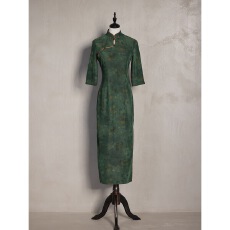 批发超仙温柔气质2025新款新中式改良日常绿色旗袍秋<b class='q'>夏</b>新中气质式裙子