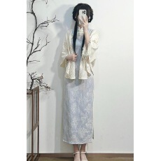 批发复古民国风长款旗袍2023年春<b class='q'>夏</b>季新款气质高端长袖斜襟日常可穿优