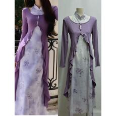 批发新中式国风【软香玉】假两件连衣裙修身显瘦设计感长款旗袍