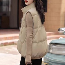 批发羽绒马甲冬季女短款高级感新款鸭绒时尚坎肩休闲马夹保暖外穿3236