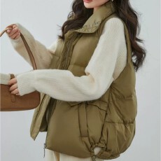 批发马甲羽绒女款新款女冬季女短款无袖羽绒服坎肩马夹背心平湖3085