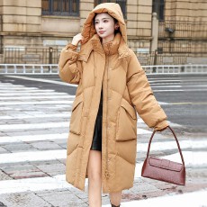 中长款羽绒服女高级感90绒鸭绒冬季女新款韩版女士羽绒服8126
