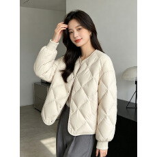 批发平湖羽绒服女短款轻薄菱格纹女鸭绒嘉兴冬季韩系批发010