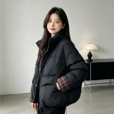 批发羽绒服女新款<b class='q'>冬</b>季平湖短款女装羽绒外套高充绒量大码6707