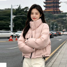 批发羽绒服女<b class='q'>冬</b>季短款鸭绒新款平湖韩版女装羽绒外套女6708