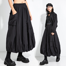 批发实拍山本暗黑系女装新款秋款休闲裤<b class='q'>灯笼</b><b class='q'>裙</b>宽松显瘦纯色花苞半身<b class='q'>裙</b>