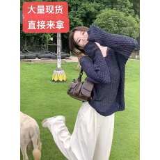 批发编织<b class='q'>镂空</b>长袖防晒<b class='q'>罩衫</b>外搭女新款设计感慵懒风宽松薄款<b class='q'>针织</b>衫毛衣