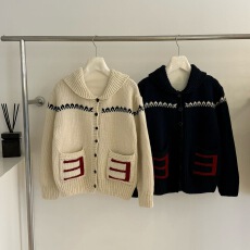 批发韩国ethos毛衣宽松显瘦百搭爱心柯基手工羊毛<b class='q'>针织</b>衫外套