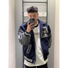 批发美式复古高街vibe外套男款小众设计感vintage毛巾刺绣棒球服夹克