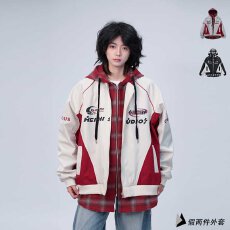 批发瓦酱同款美式复古赛车夹克男春季高级cleanfit百搭宽松棒球服外套