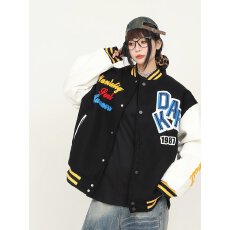 美式复古字母刺绣棒球服男2025春秋新款潮牌痞帅休闲高街夹克外套